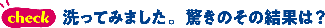 check 洗ってみました。驚きのその結果は？