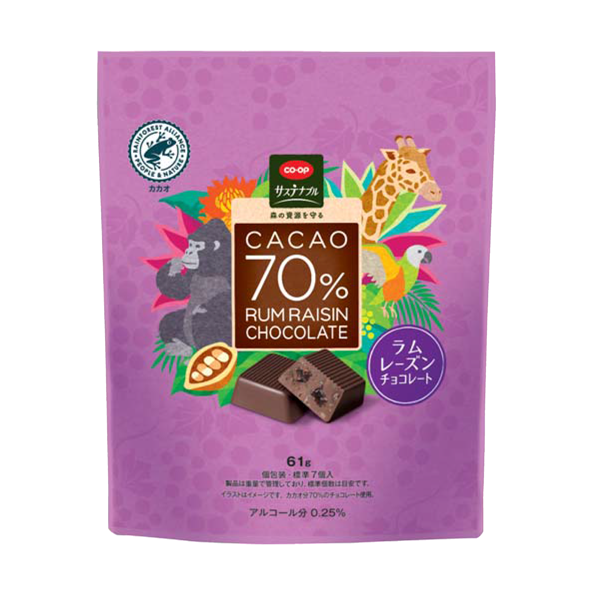 CO·OP Chocolate with Rum-soake Raisins Cacao 70%