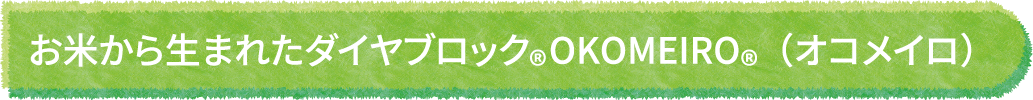 お米から生まれたダイヤブロック®OKOMEIRO®（オコメイロ）